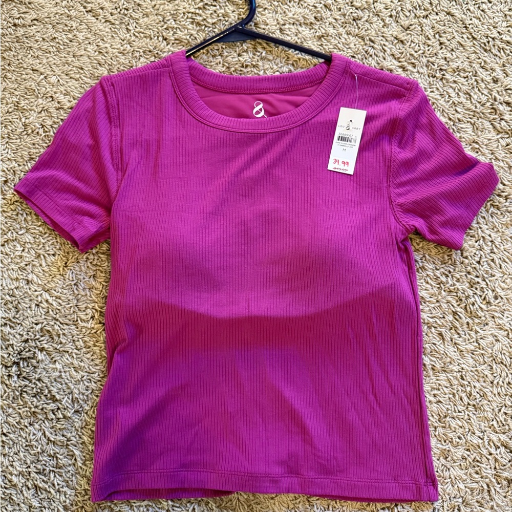 Lou & Grey Pink Fitted Short Sleeve T-Shirt